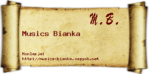 Musics Bianka névjegykártya